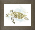 22x26 Watercolor Sea Turtle Study II By June Erica Vess - Beige