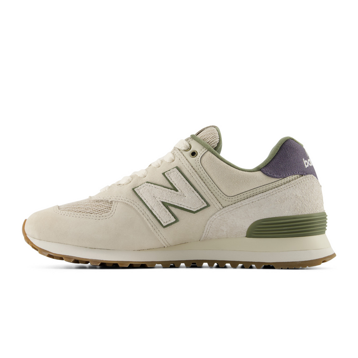 New Balance 574 Sneaker (Unisex) - Timberwolf/Dark Olivine Athletic - Casual - Lace Up - The Heel Shoe Fitters