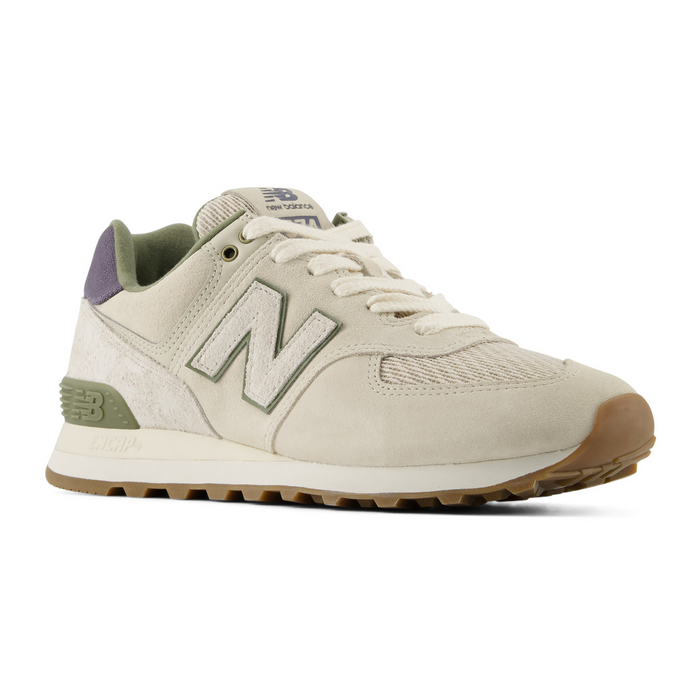 New Balance 574 Sneaker (Unisex) - Timberwolf/Dark Olivine Athletic - Casual - Lace Up - The Heel Shoe Fitters