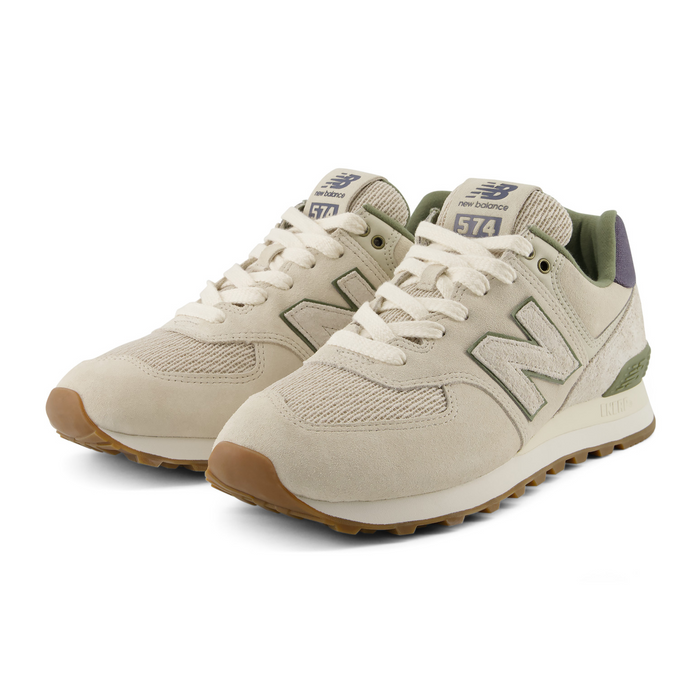 New Balance 574 Sneaker (Unisex) - Timberwolf/Dark Olivine Athletic - Casual - Lace Up - The Heel Shoe Fitters