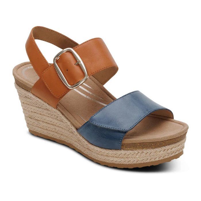 Aetrex Ashley Wedge Sandal (Women) Sandal - Heel/Wedge - The Heel Shoe Fitters