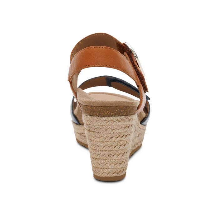 Aetrex Ashley Wedge Sandal (Women) - Hazy Blue Multi Sandal - Heel/Wedge - The Heel Shoe Fitters