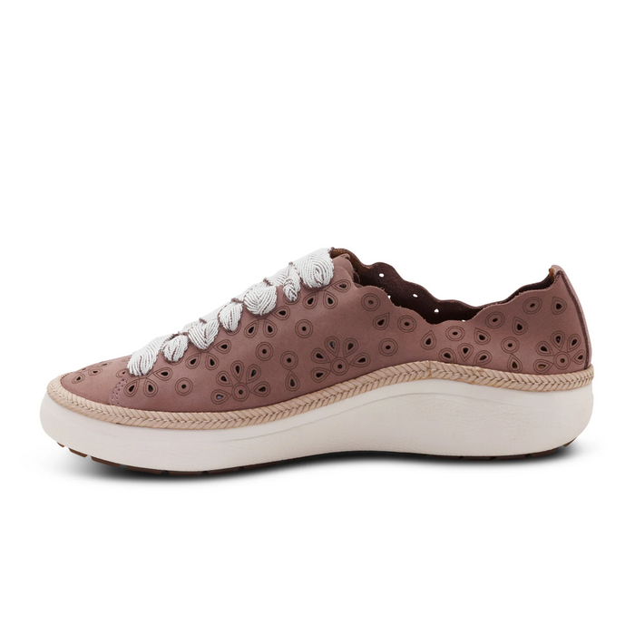 Aetrex Charlotte Sneaker (Women) - Mauve Nubuck Athletic - Casual - Lace Up - The Heel Shoe Fitters