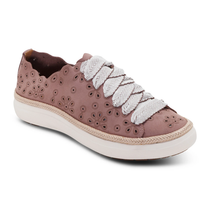 Aetrex Charlotte Sneaker (Women) - Mauve Nubuck Athletic - Casual - Lace Up - The Heel Shoe Fitters