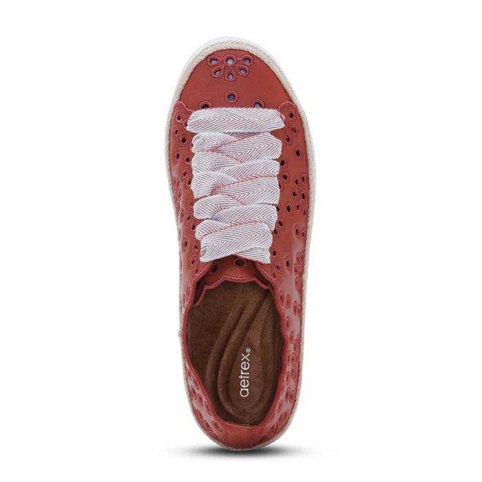 Aetrex Charlotte Sneaker (Women) - Terracotta Athletic - Casual - Lace Up - The Heel Shoe Fitters