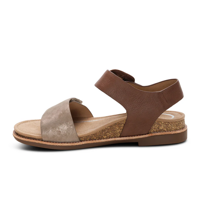 Aetrex Claire Backstrap Sandal (Women) - Taupe Multi Sandal - Backstrap - The Heel Shoe Fitters