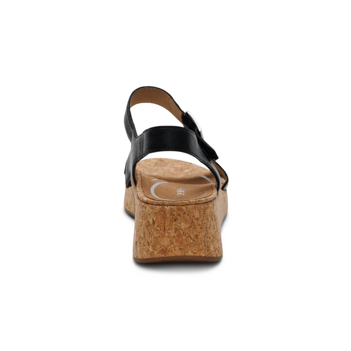 Aetrex Flora Wedge Sandal (Women) - Black Sandal - Heel/Wedge - The Heel Shoe Fitters