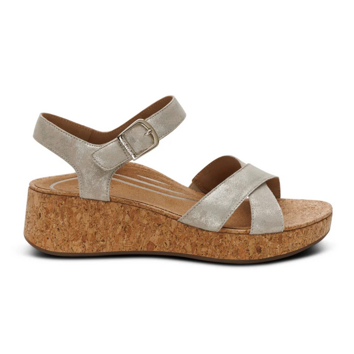 Aetrex Flora Wedge Sandal (Women) Sandal - Heel/Wedge - The Heel Shoe Fitters