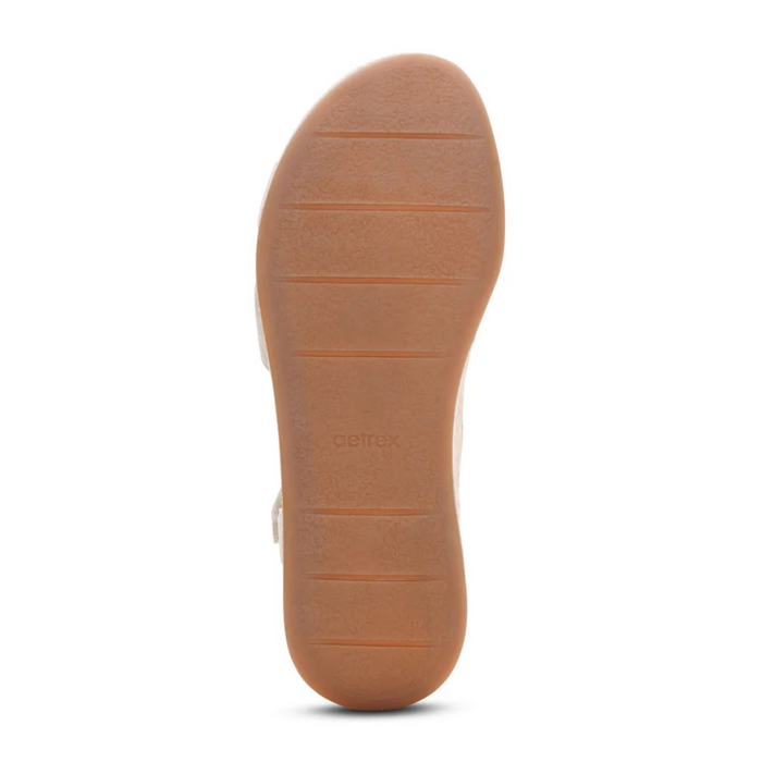 Aetrex Flora Wedge Sandal (Women) - Champagne Sandal - Heel/Wedge - The Heel Shoe Fitters