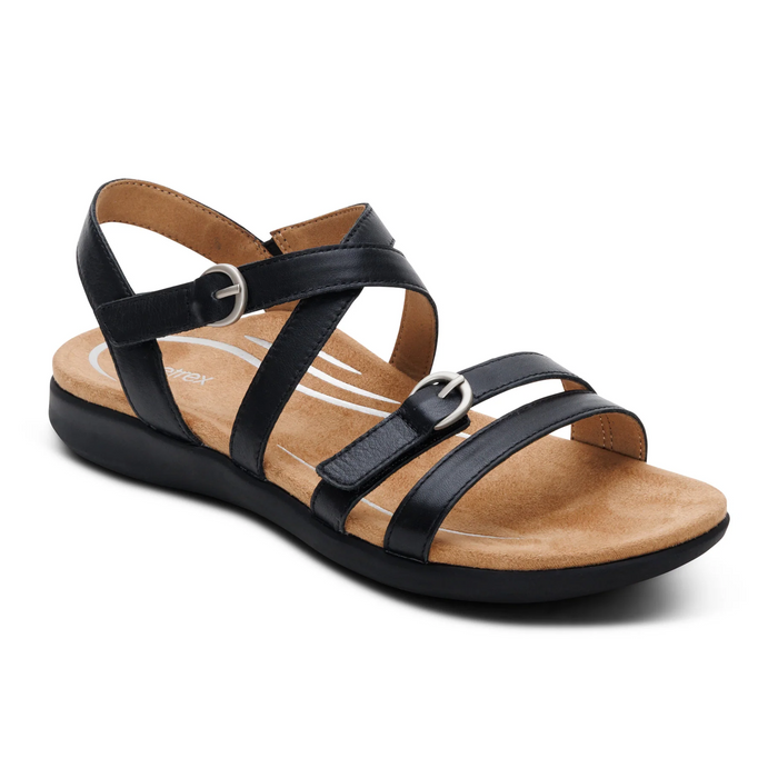Aetrex Hadley Backstrap Sandal (Women) - Black Sandal - Backstrap - The Heel Shoe Fitters