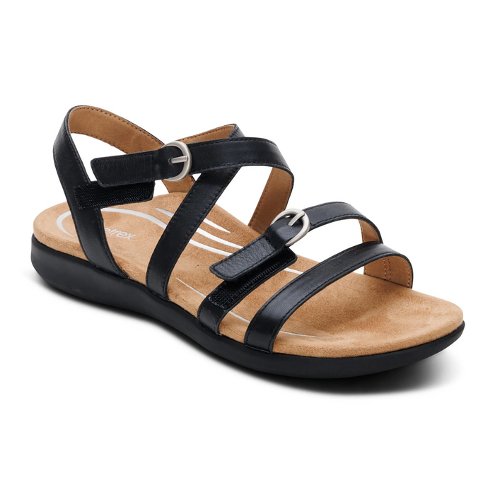 Aetrex Hadley Backstrap Sandal (Women) - Black Sandal - Backstrap - The Heel Shoe Fitters