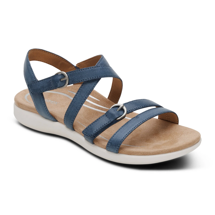 Aetrex Hadley Backstrap Sandal (Women) - Hazy Blue Sandal - Backstrap - The Heel Shoe Fitters