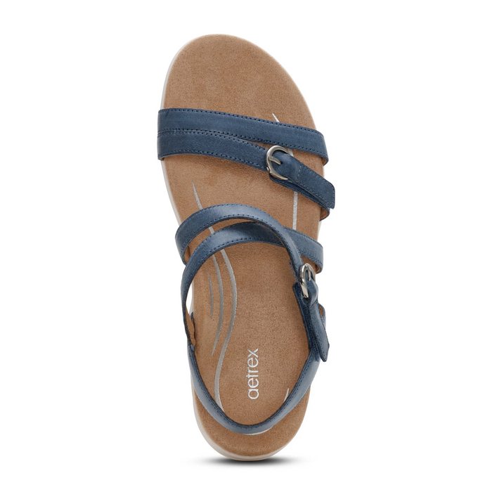 Aetrex Hadley Backstrap Sandal (Women) - Hazy Blue Sandal - Backstrap - The Heel Shoe Fitters
