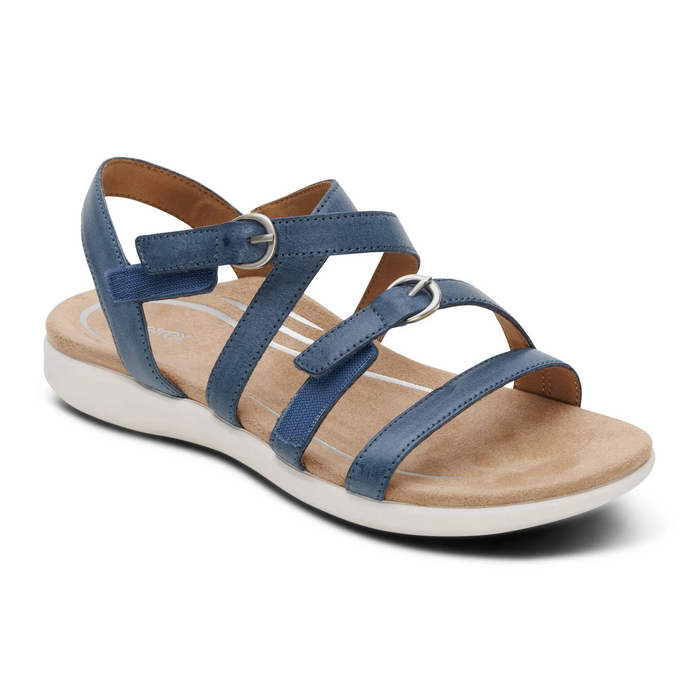 Aetrex Hadley Backstrap Sandal (Women) - Hazy Blue Sandal - Backstrap - The Heel Shoe Fitters