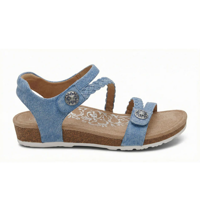 Aetrex Jillian Backstrap Sandal (Women) - Denim Sandal - Backstrap - The Heel Shoe Fitters