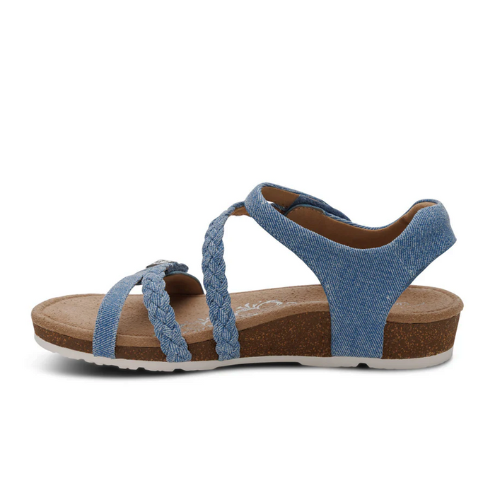 Aetrex Jillian Backstrap Sandal (Women) - Denim Sandal - Backstrap - The Heel Shoe Fitters