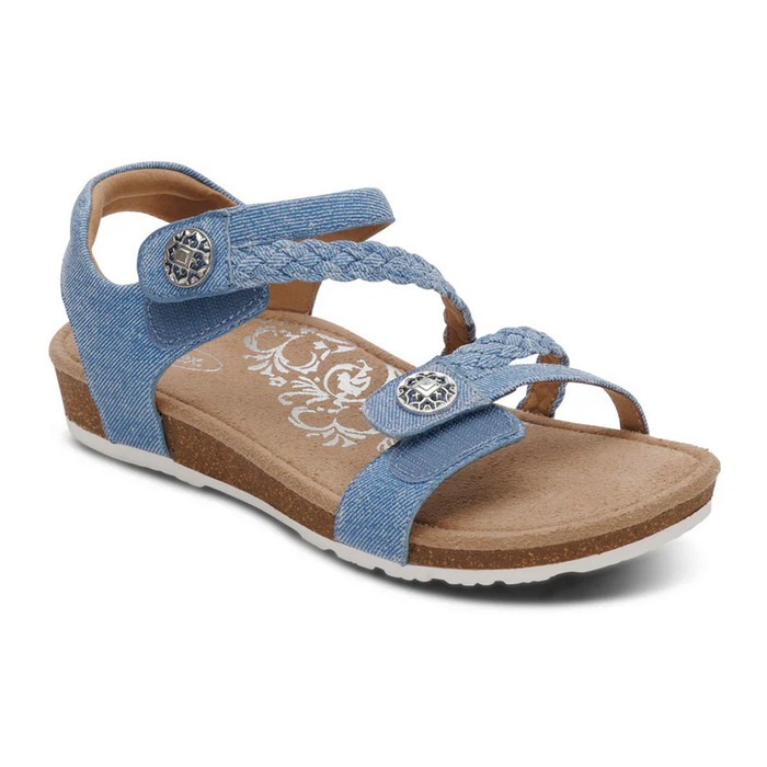 Aetrex Jillian Backstrap Sandal (Women) - Denim Sandal - Backstrap - The Heel Shoe Fitters