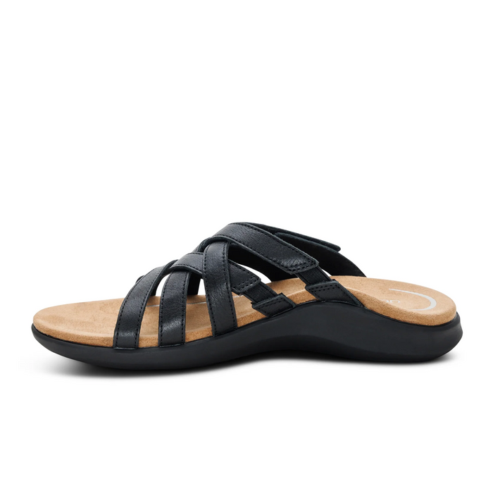 Aetrex Kasey Slide Sandal (Women) - Black Sandal - Slide - The Heel Shoe Fitters