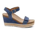 Aetrex Sydney Wedge Sandal (Women) Sandal - Heel/Wedge - The Heel Shoe Fitters