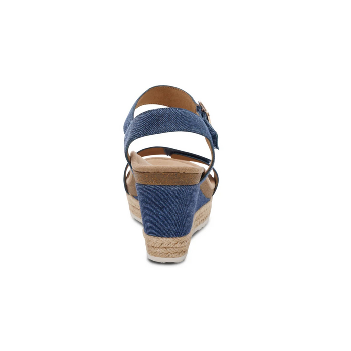 Aetrex Sydney Wedge Sandal (Women) - Denim Sandal - Heel/Wedge - The Heel Shoe Fitters
