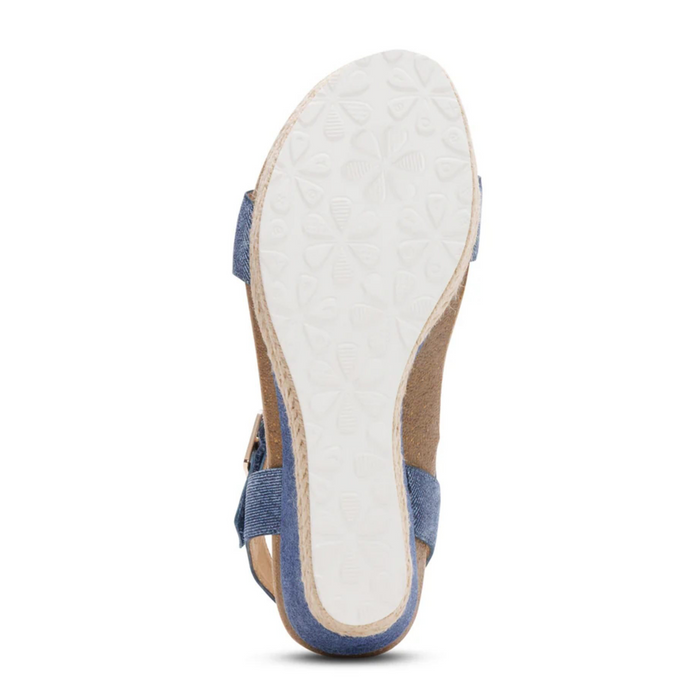 Aetrex Sydney Wedge Sandal (Women) - Denim Sandal - Heel/Wedge - The Heel Shoe Fitters