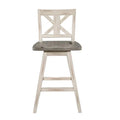 Amsonia Swivel Counter Height Chair in Gray and White (Set of 2)