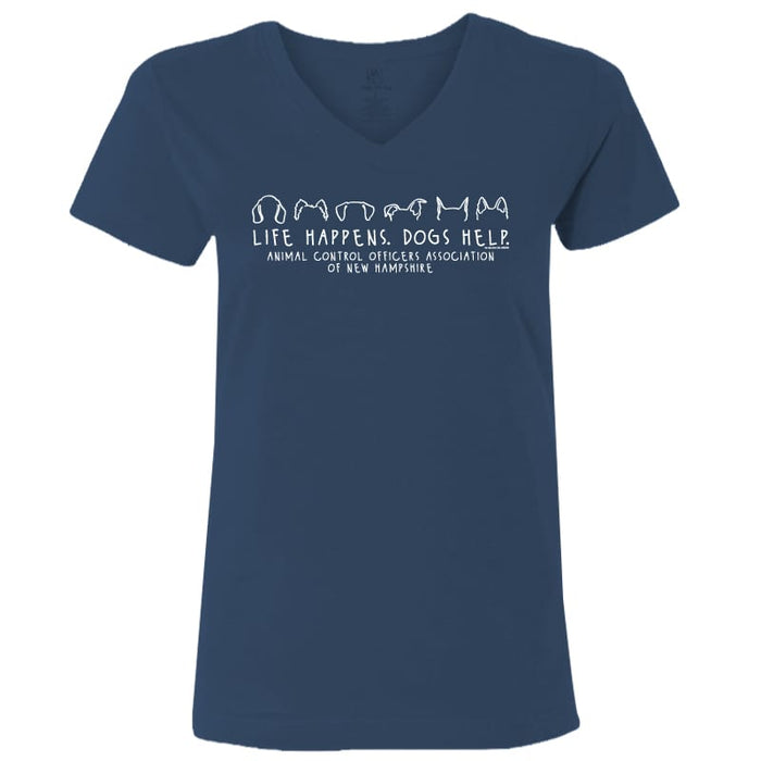 Animal Control Officers Association of New Hampshire - Ladies T-Shirt V-Neck
