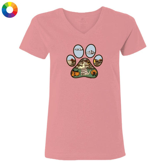 Autumn Paw - Ladies T-Shirt V-Neck