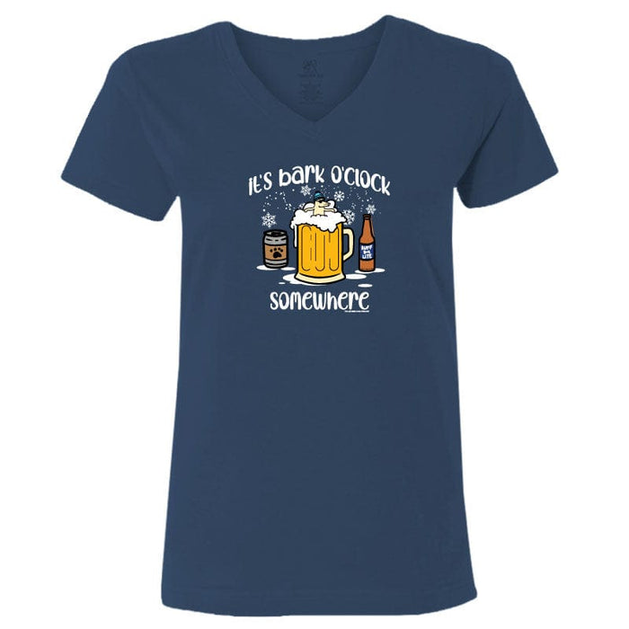 Bark O'Clock Winter - Ladies T-Shirt V-Neck