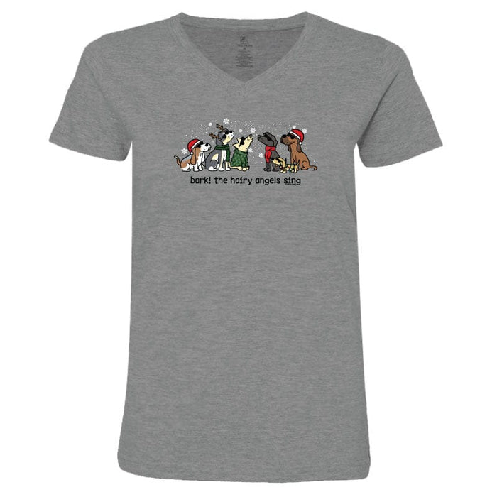 Bark the Hairy Angels Sing - Ladies T-Shirt V-Neck