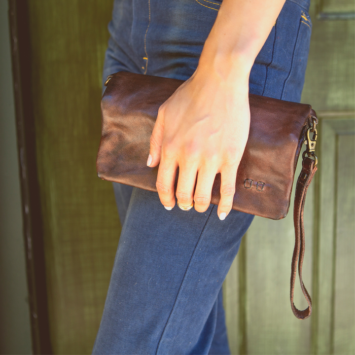 Bed Stu Cadence Clutch (Unisex) - Teak Rustic Accessories - Bags - Wallets - The Heel Shoe Fitters