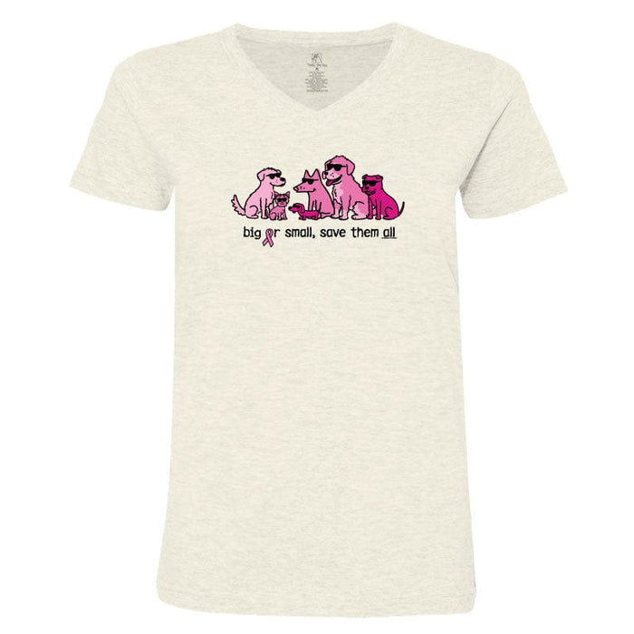 Big or Small Save Them All - Ladies T-Shirt V-Neck
