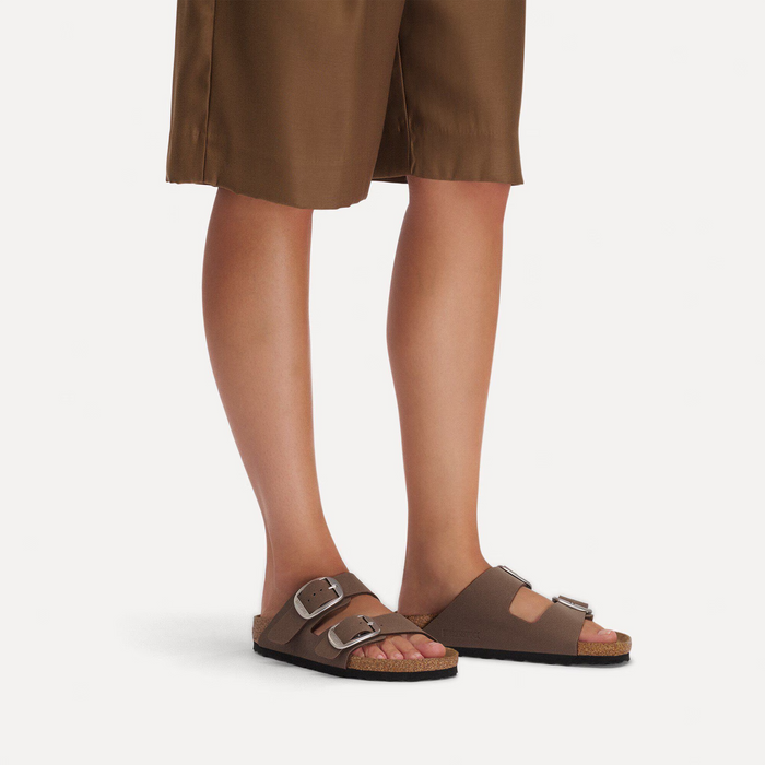 Birkenstock Arizona Big Buckle Slide Sandal (Women) - Mocha Birkibuc Sandal - Slide - The Heel Shoe Fitters