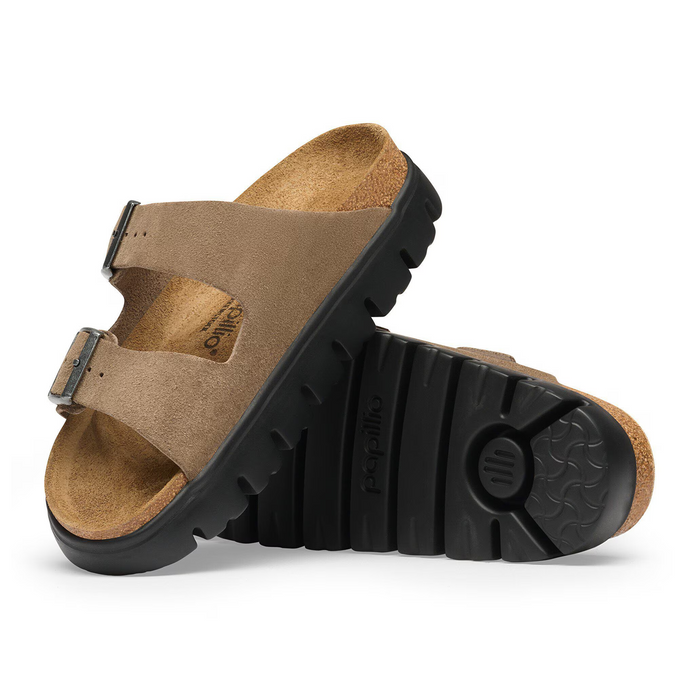 Birkenstock Arizona Chunky Slide Sandal (Women) - Gray Taupe Suede Sandal - Slide - The Heel Shoe Fitters