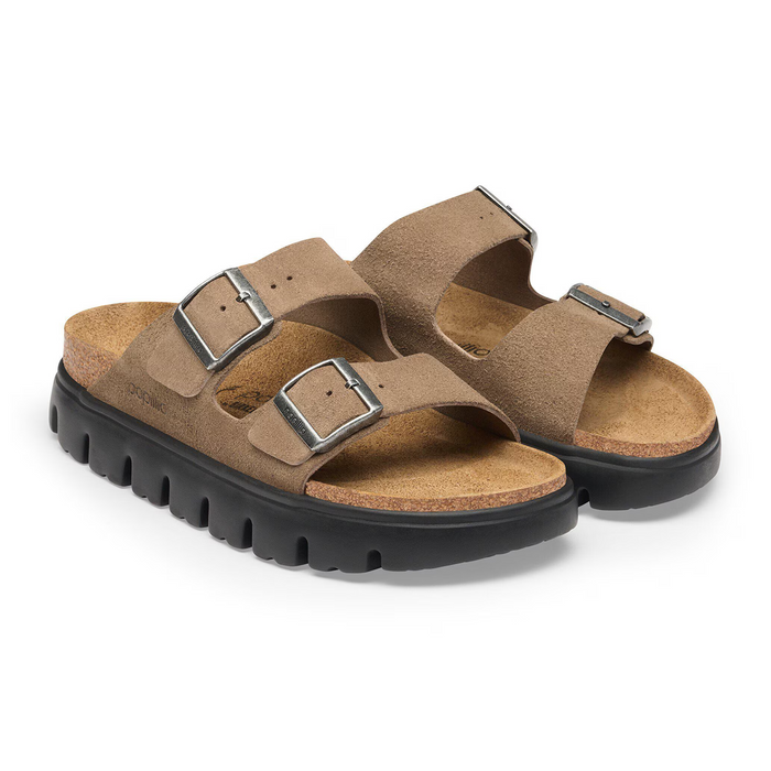 Birkenstock Arizona Chunky Slide Sandal (Women) - Gray Taupe Suede Sandal - Slide - The Heel Shoe Fitters