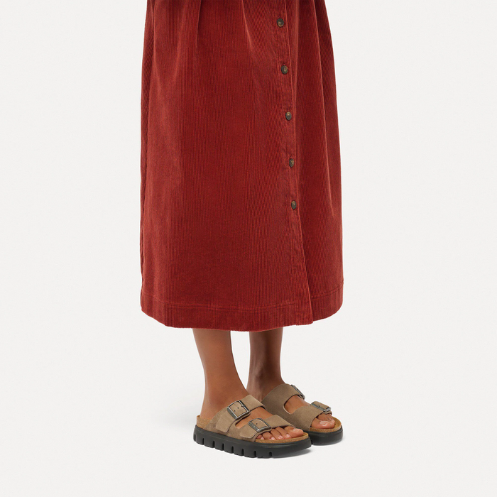 Birkenstock Arizona Chunky Slide Sandal (Women) - Gray Taupe Suede Sandal - Slide - The Heel Shoe Fitters