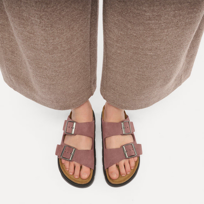 Birkenstock Arizona Chunky Slide Sandal (Women) - Pepper Suede Sandal - Slide - The Heel Shoe Fitters