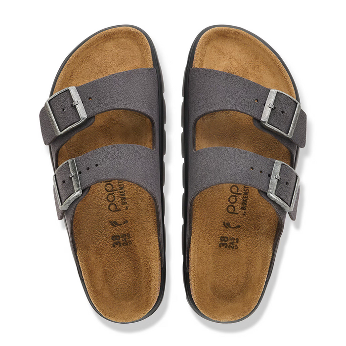 Birkenstock Arizona Chunky Slide Sandal (Women) - Velvet Gray Birkibuc Sandal - Slide - The Heel Shoe Fitters