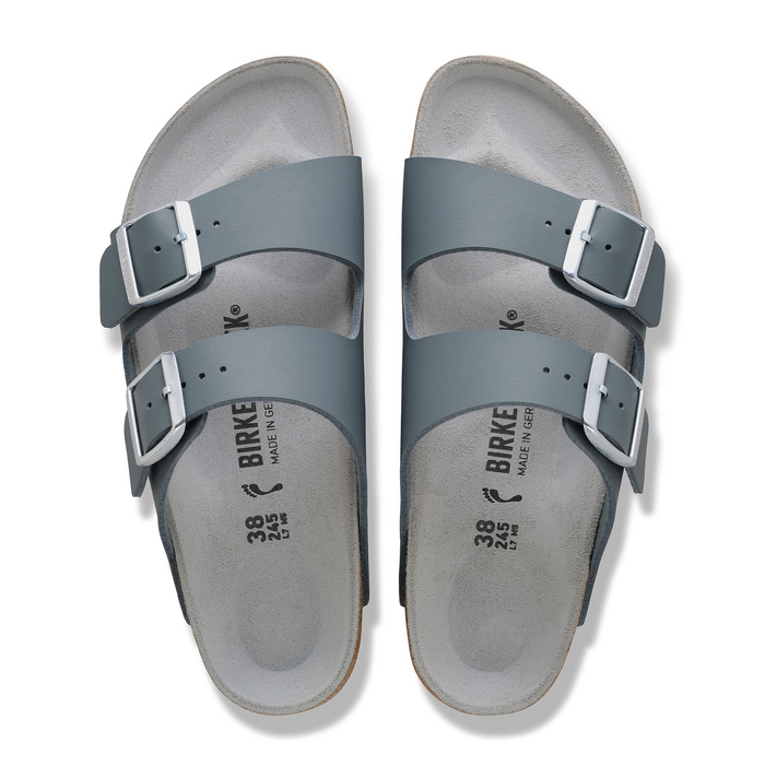 Birkenstock Arizona Narrow Slide Sandal (Women) - Basalt Gray/Pure Sage Birko-Flor Sandal - Slide - The Heel Shoe Fitters