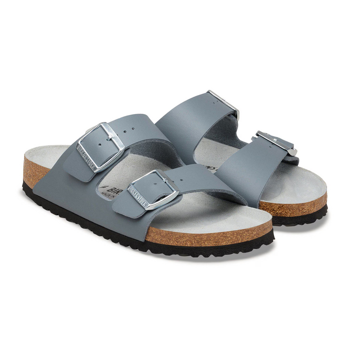 Birkenstock Arizona Narrow Slide Sandal (Women) - Basalt Gray/Pure Sage Birko-Flor Sandal - Slide - The Heel Shoe Fitters