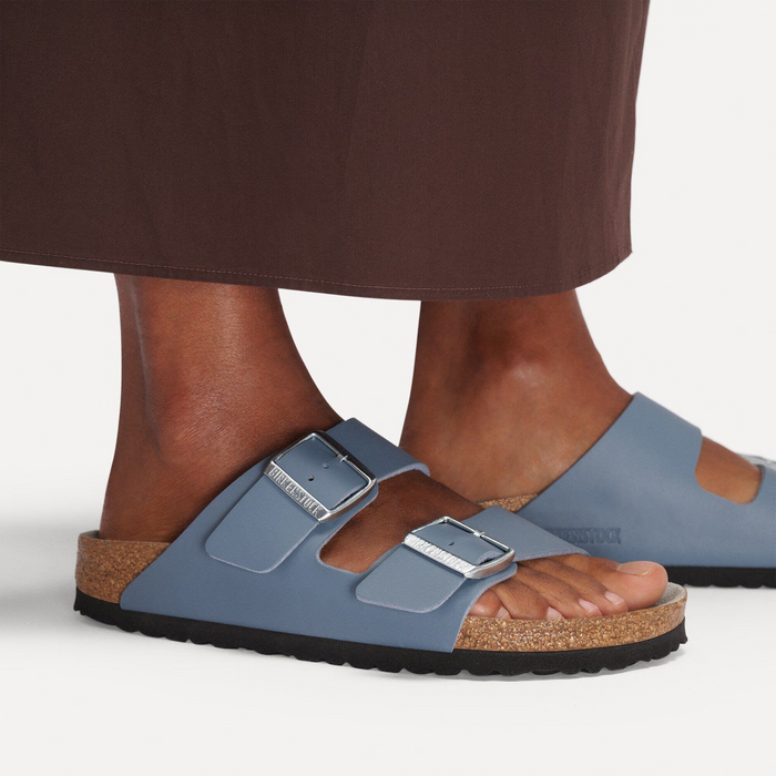 Birkenstock Arizona Narrow Slide Sandal (Women) - Basalt Gray/Pure Sage Birko-Flor Sandal - Slide - The Heel Shoe Fitters