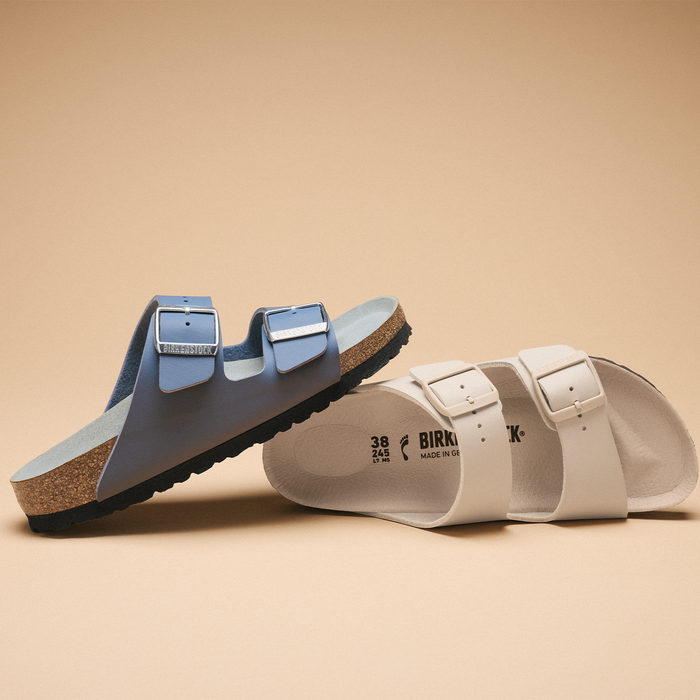Birkenstock Arizona Narrow Slide Sandal (Women) - Basalt Gray/Pure Sage Birko-Flor Sandal - Slide - The Heel Shoe Fitters