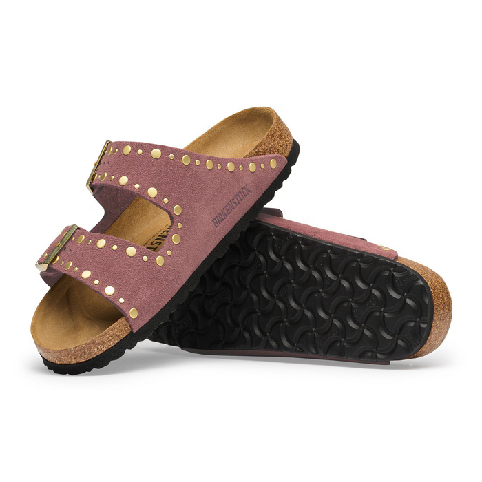 Birkenstock Arizona Rivets Slide Sandal (Women) - Pepper Suede Sandal - Slide - The Heel Shoe Fitters