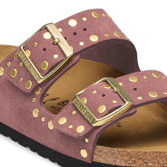 Birkenstock Arizona Rivets Slide Sandal (Women) - Pepper Suede Sandal - Slide - The Heel Shoe Fitters