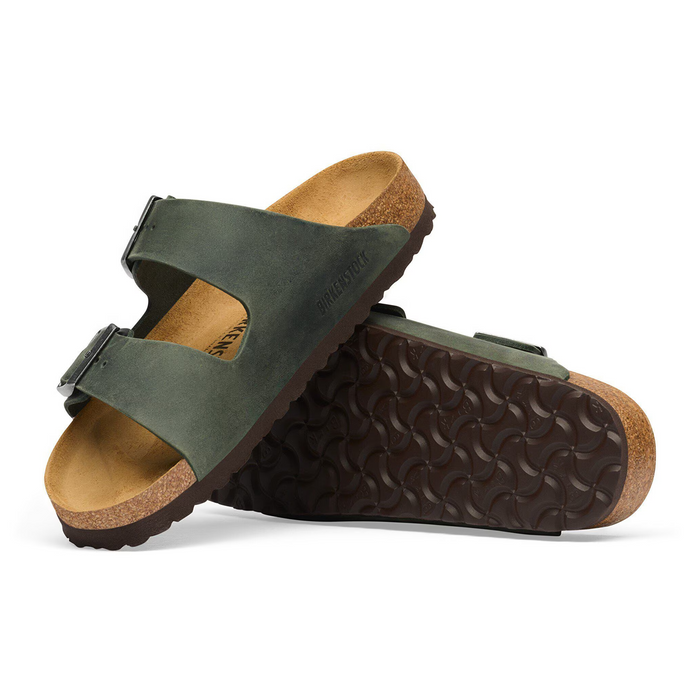 Birkenstock Arizona Slide Sandal (Men) - Thyme Oiled Leather Sandal - Slide - The Heel Shoe Fitters