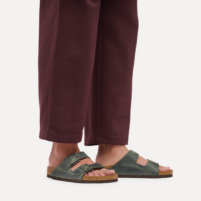 Birkenstock Arizona Slide Sandal (Men) - Thyme Oiled Leather Sandal - Slide - The Heel Shoe Fitters