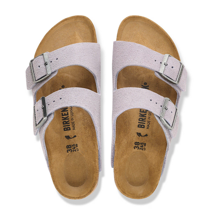 Birkenstock Arizona Slide Sandal (Women) - Lavendar Sky Suede Sandal - Slide - The Heel Shoe Fitters
