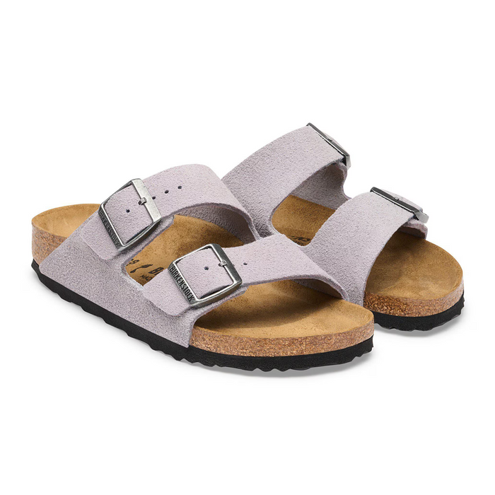 Birkenstock Arizona Slide Sandal (Women) - Lavendar Sky Suede Sandal - Slide - The Heel Shoe Fitters