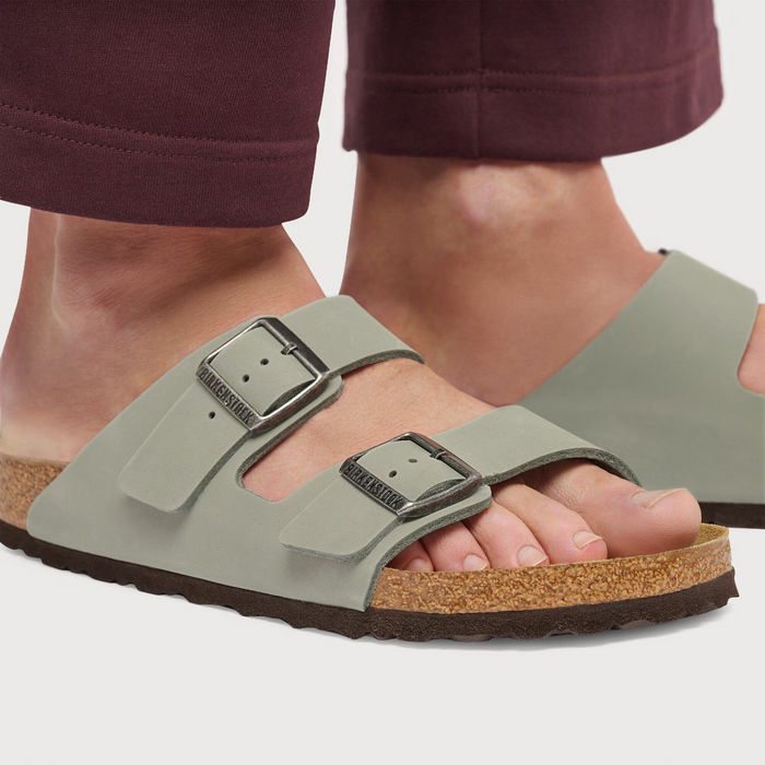 Birkenstock Arizona Slide Sandal (Women) - Pure Sage Oiled Leather Sandal - Slide - The Heel Shoe Fitters