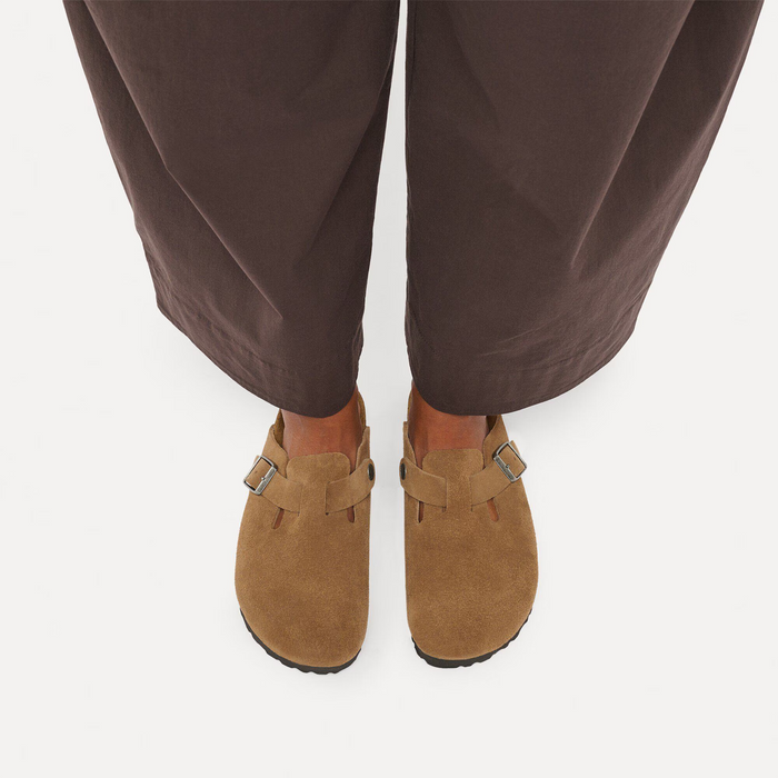 Birkenstock Boston Clog (Men) - Dark Tea Suede Dress-Casual - Clogs & Mules - The Heel Shoe Fitters